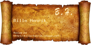 Bille Henrik névjegykártya