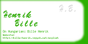 henrik bille business card